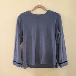 OSCAR DE LA RENTA blue fleece lounge pajama top